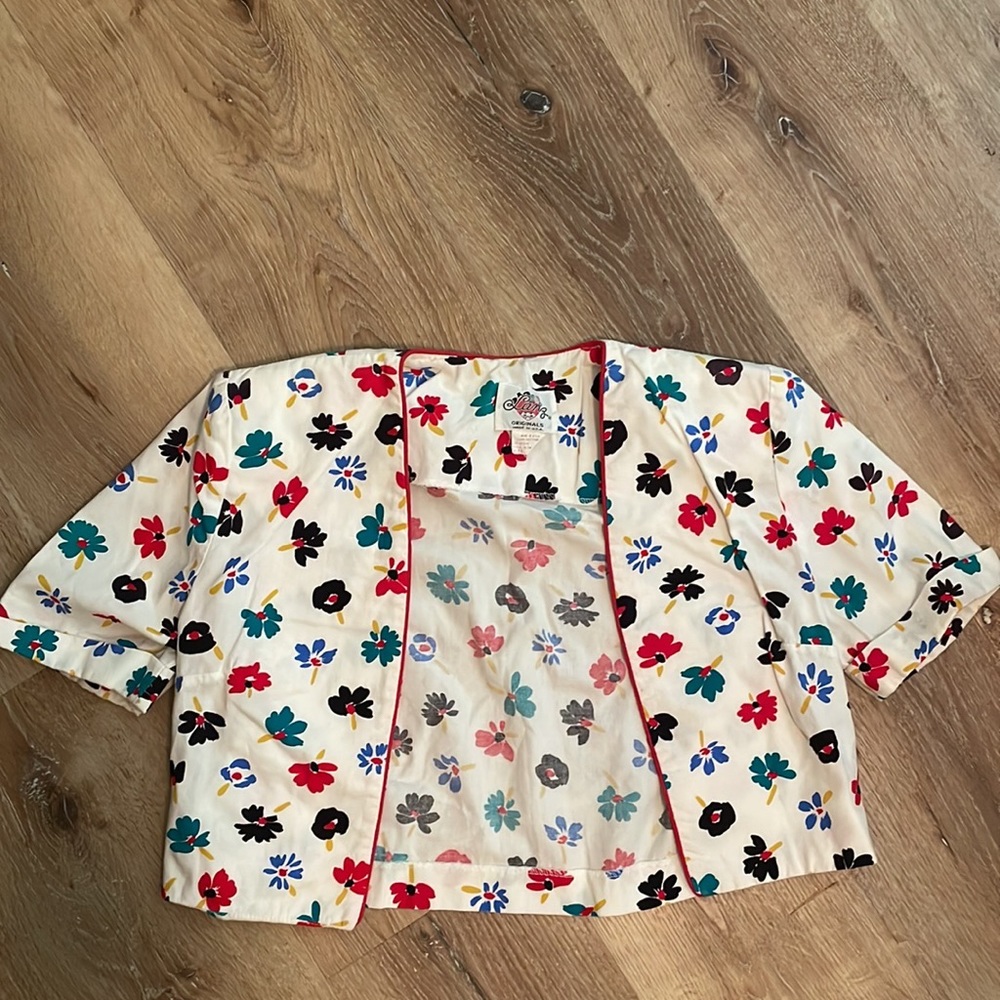 SOLD 90’s VTG Lanz Originals scoop Back dress matching crop jacket S M - Picture 13 of 13